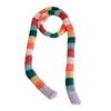 Yousheng Rainbow Striped Scarf Women Long Skinny Fuzzy Fluffy Neckerchief Knit Thin Scarf Autumn Winter Knitting Scarf Outfit Accessories