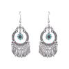 Vintage Chinese Tassel Earrings: Yunnan Dai Style with Tibetan Silver for Women