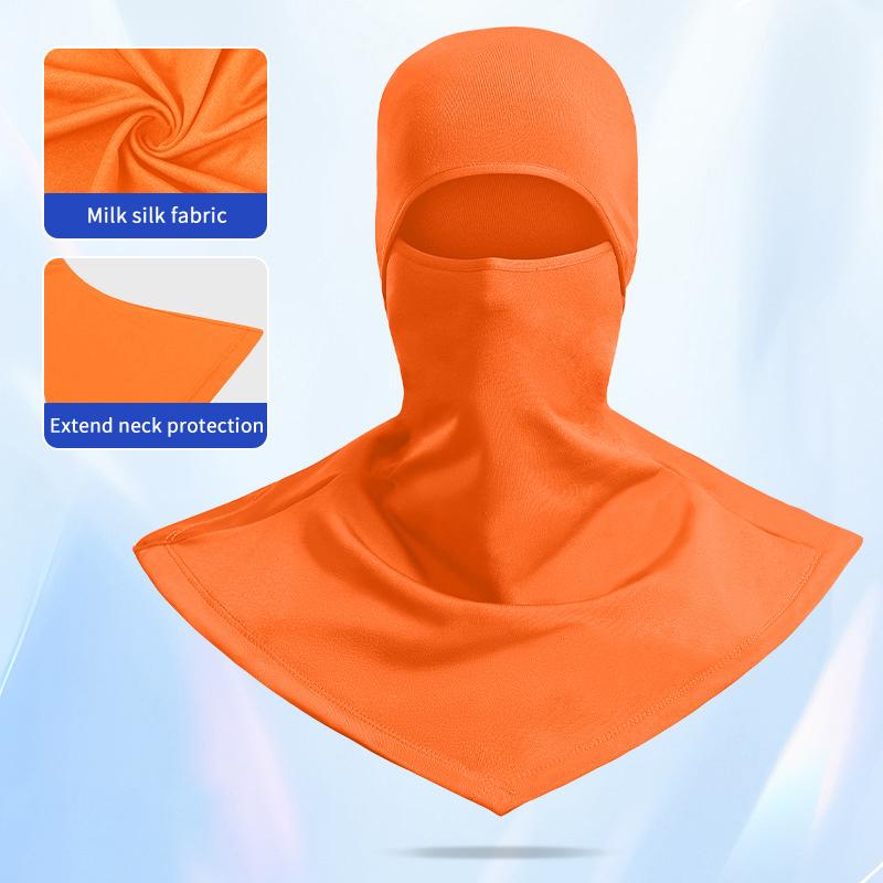 1Pc Neck Guard Comprehensive Breathable Simple Viscose Filament Outdoor Shading Integrated Sunscreen Hat Face Shield