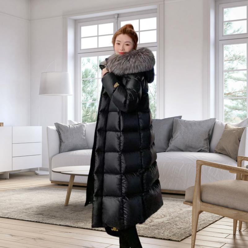 Thickened and Loose Mid-Length Women's Clothing Plus Size Winter Coat with Hooded
