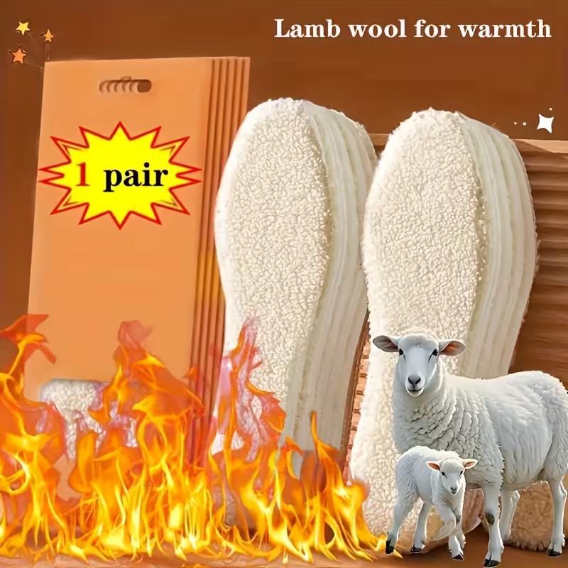 Зимние согревающие и антитепловые стельки - Утолщенный вельвет из овечьей шерсти и флисовая подкладка, дышащие и устойчивые к запаху, унисекс для мужчин и женщин, зимние стельки