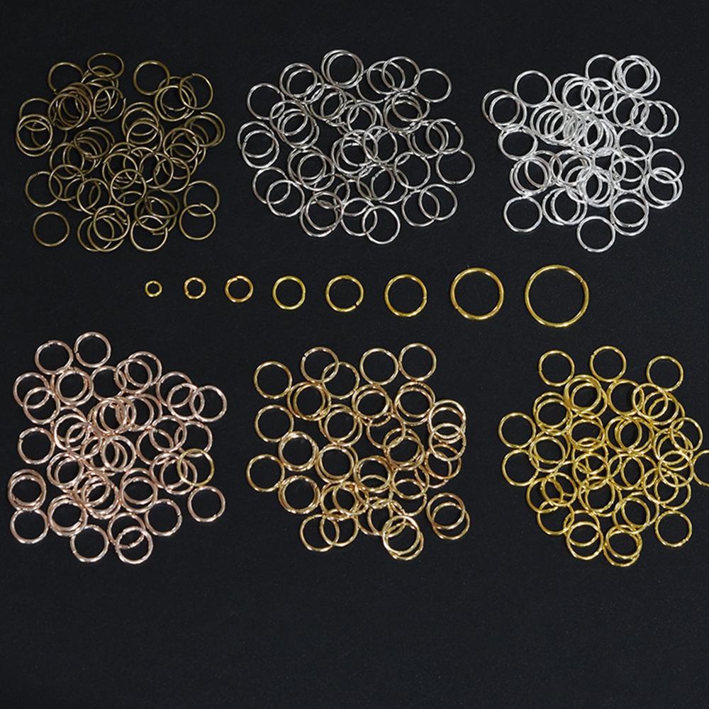Товары для вечеринок, соединительные кольца Aolly Single Split, фурнитура для поделок, золотисто-серебристые серьги, покрытая бронзой, изготовление ювелирных изделий своими руками, 4–10 мм, 200–480 шт.