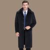 Extra Long Cashmere Coat for Middle-aged and Elderly Men, Autumn and Winter Warm Fur Collar Windbreaker, Casual Warm Winter Coat, Thick Coat