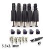 12V 5.5*2.1MM DC Male Plugs DC022 DC099 Power Socket Female Jack Screw Nut Panel Mount Connector Panel Diy Plug 5.5 X 2.1mm