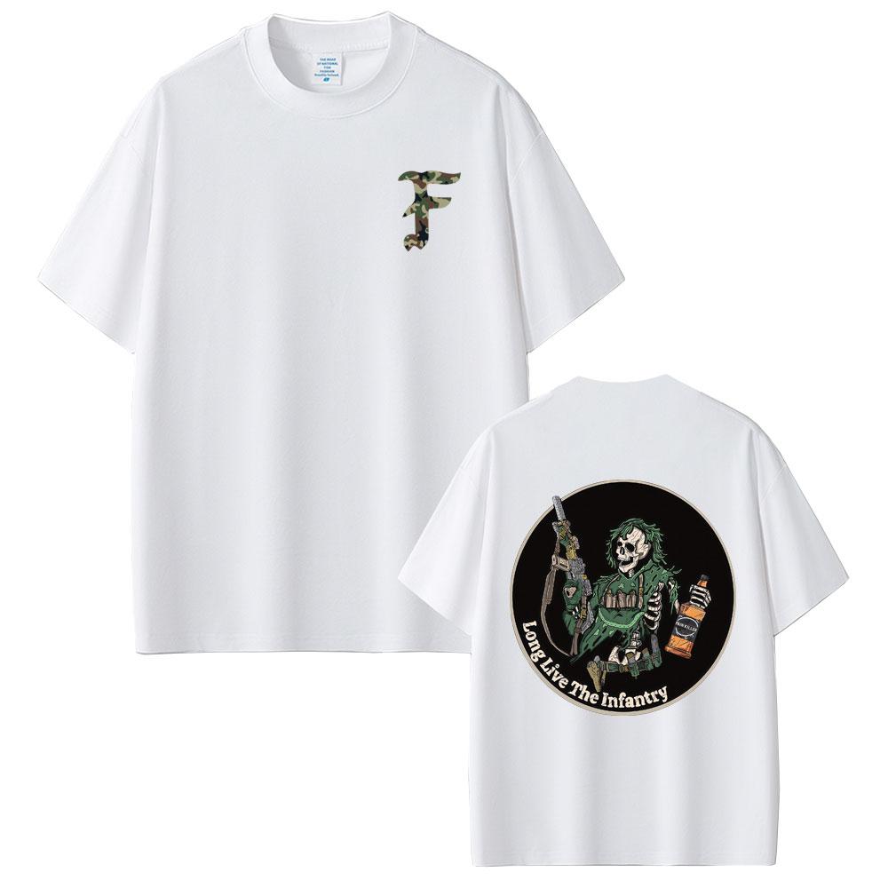 Forward Observations Group Tshirt Long Live The Infantry Tshirt Summer Unisex Vintage Oversized T Shirts Male Skeleton Print Tops