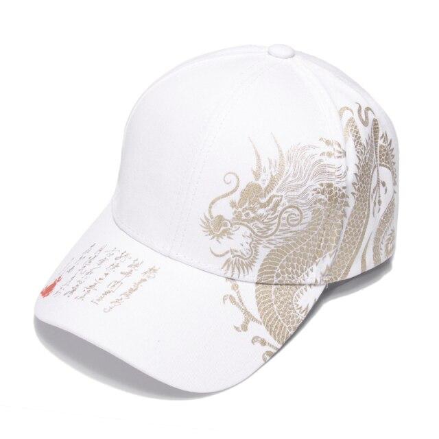2022 New Cap Cotton Unisex Chinese Dragon Print Street Fashion Outdoor Outing Leisure Sunscreen Hip Hop Baseball Caps