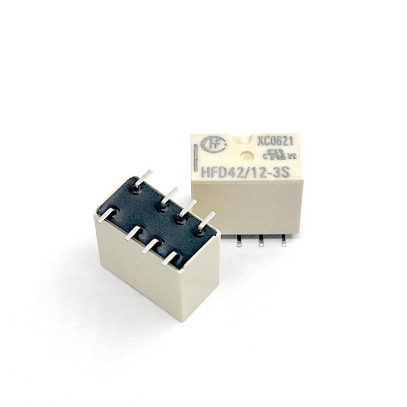 HFD42/12-3SR Hongfa 8-Pin 2A Signal Relay, Dual Changeover, HFD42/24-3SR SMD