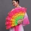 Colorful Folding Dyed Silk Fan Dancer Practice Imitation Silk Fans Chinese Style Handmade Yangko Dance Performance Props