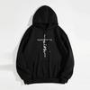 Faith Print Hoodies Casual Drawstring Long Sleeve KangarooPocket Sweatshirt, Women's Clothing
