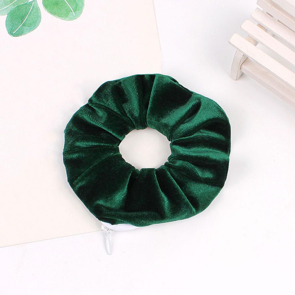 Резинки для волос на молнии, карманные резинки для волос, бархатный браслет для волос со потайной молнией, сумка для хранения помады для ключей, эластичная лента для волос