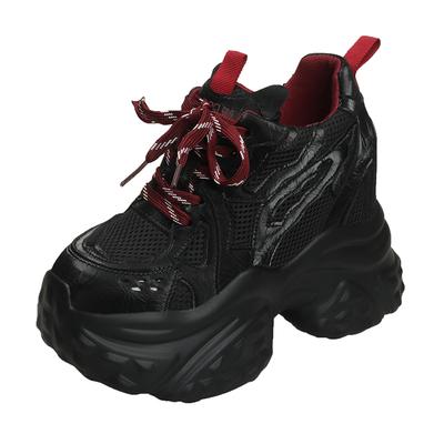 Мода 12 см Женские кроссовки на платформе 2024 Лето Дышащая сетчатая обувь Женские туфли на танкетке Повседневная обувь Кроссовки на толстой подошве Повседневная обувь