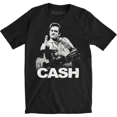 Мужская футболка Johnny Cash The Bird приталенного кроя, размер M, черная
