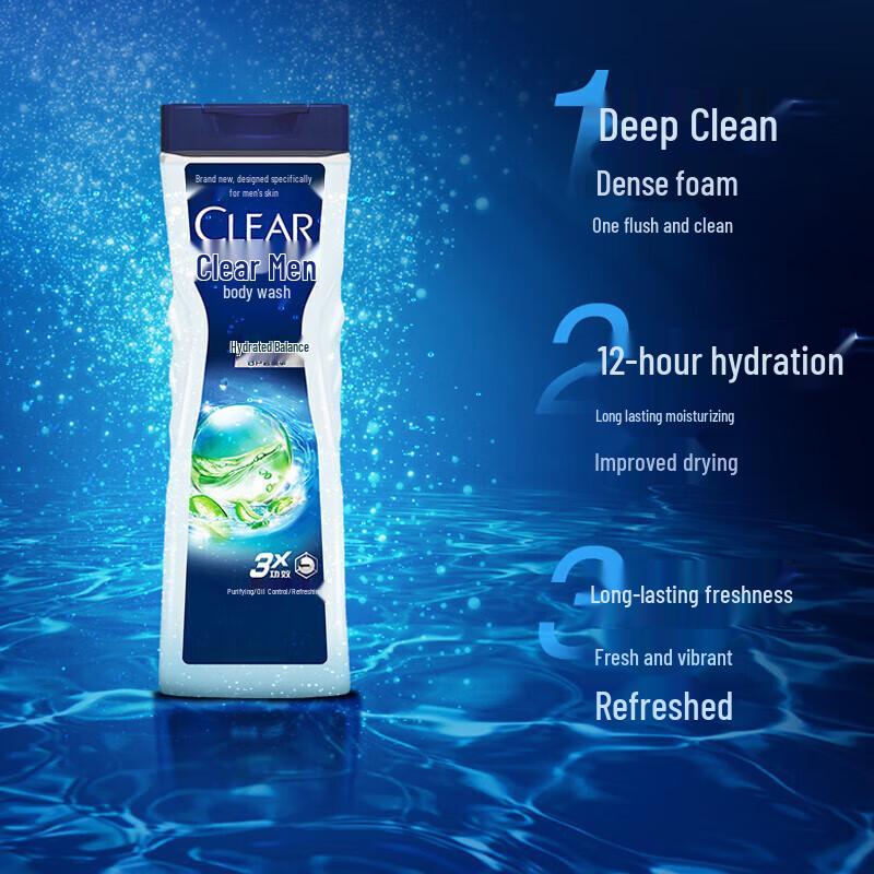 Гель для душа Clear для мужчин, контроль жирности и баланс влаги