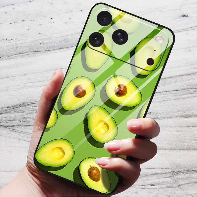Cartoon Patterns Case For iPhone 17 Pro Plus Capa 17 Pro Max Bumper Luxury Tempered Glass Hard Back Cover iPhone17 Air Funda