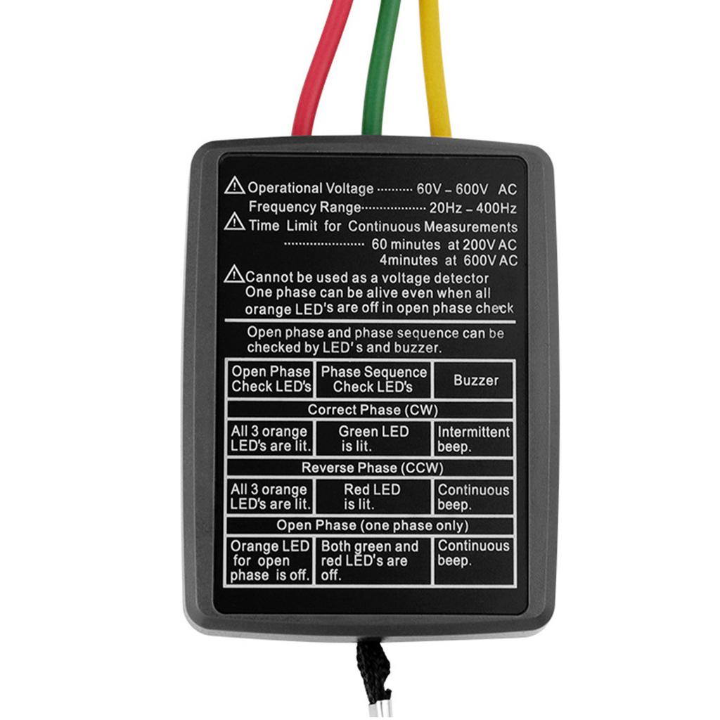 3-фазный тестер чередования фаз, индикатор присутствия, детекторы, счетчик со светодиодом 60 В-600 В, 3-фазный тестер чередования фаз