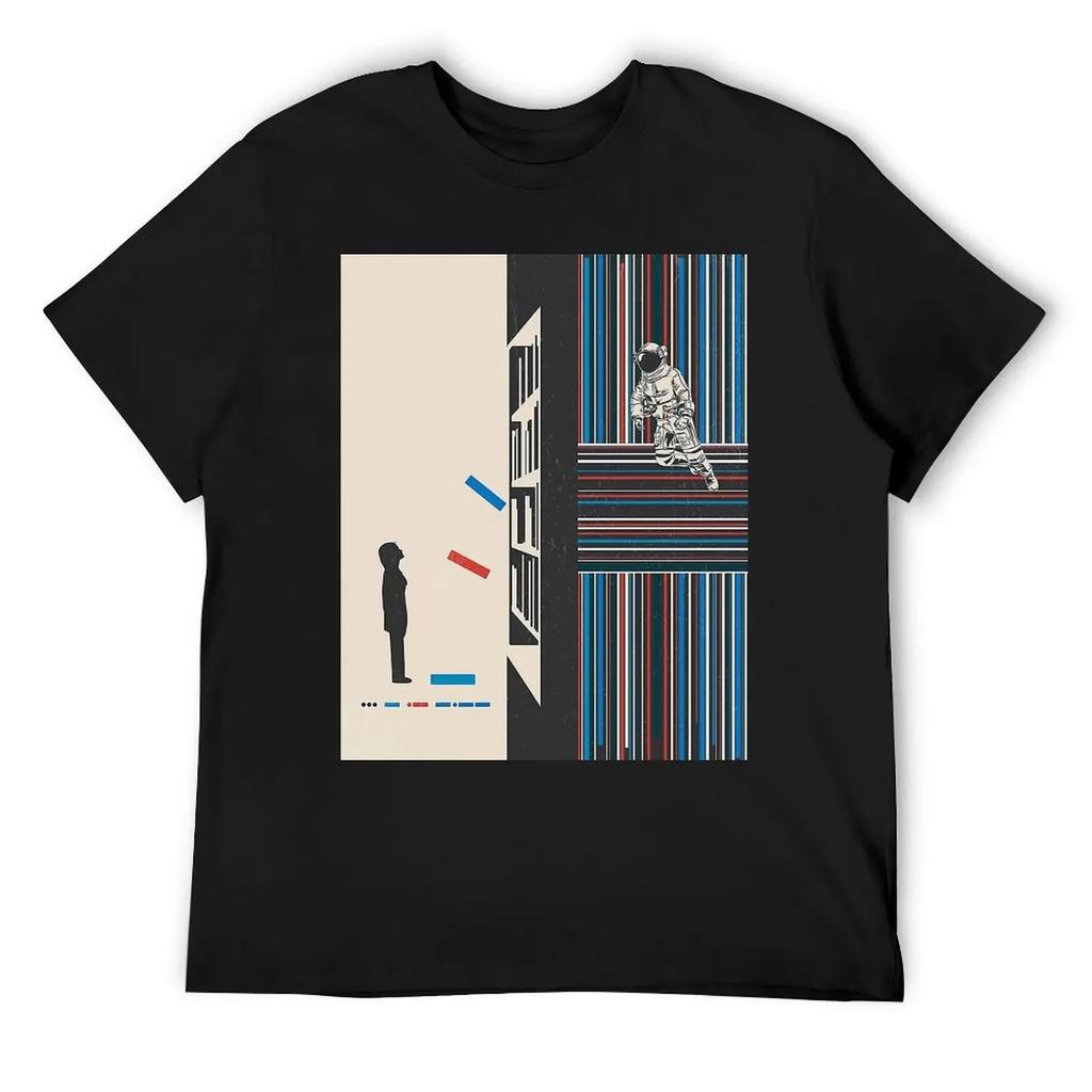 Motion Tees Горячая Распродажа Гик Отдых Размер США Межзвездный Купер Научная Фантастика Фильм Выносливость Оставайся 14 Футболка с Круглым Вырезом харадзюку