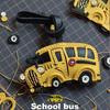 Handmade Leather Keychains School Bus Bag Charm KeyChain KeyRing Creativity, Birthday Gifts