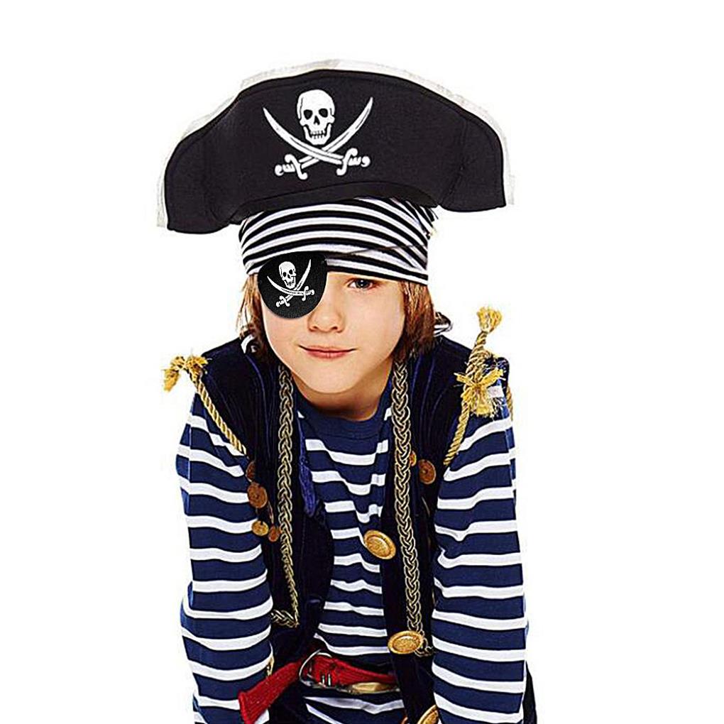 1 комплект пиратская повязка на глаз фетр один глаз скелет элементы костюм соответствующий комплект повязка на глаза игрушка для домашнего детского сада