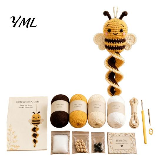 Handcrafted Yard Ornaments Crochet Spiral Hanging Kit, DIY Garden Animal Craft Patterns Ornament Making Kit for Adults, Handmade Door Decoration Home