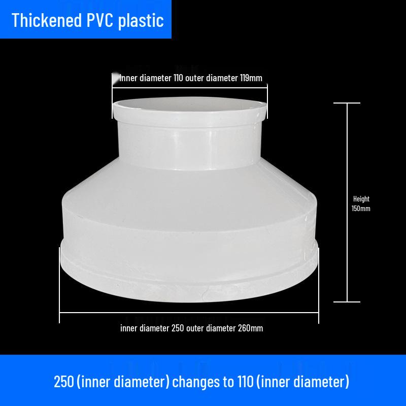 Air System Duct Fan Adapter: Large to Small Soft PVC Connection, 100 to 75