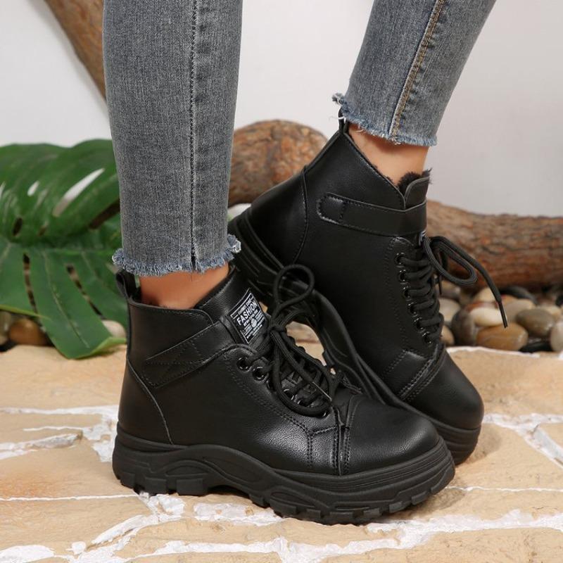 Ботинки больших размеров, Новая женская обувь, Модные ботинки, Универсальные ботинки на флисе, Ботильоны