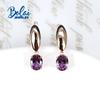 New Created Nano Alexander Oval 7*9mm Gemstone 925 Sterling Silver Rose Gold Earring Fashion Fine Jewelry for Women