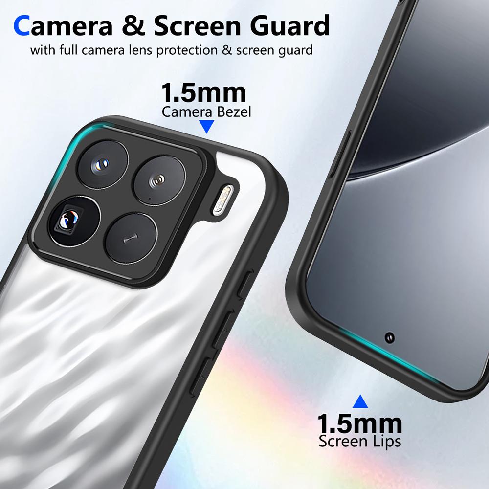 KEYSION Прозрачный чехол для телефона для Xiaomi 15T 15T Pro 5G Мягкий силикон+ПК Прозрачная противоударная задняя крышка для телефона для Xiaomi 15T Pro