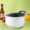 4pcs/set with Pour Spout Mixing Bowl Set with Handle Snacks Basin Salad Bowl  Vegetables