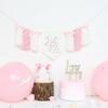 Pink 1/2 Birthday High Chair Banner Tassel Wood Bead Highchair Garland Photo Backdrop for Nursery