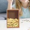 Money Bank Wooden Photo Frame Saving Pot Kids Adults Box for Cash