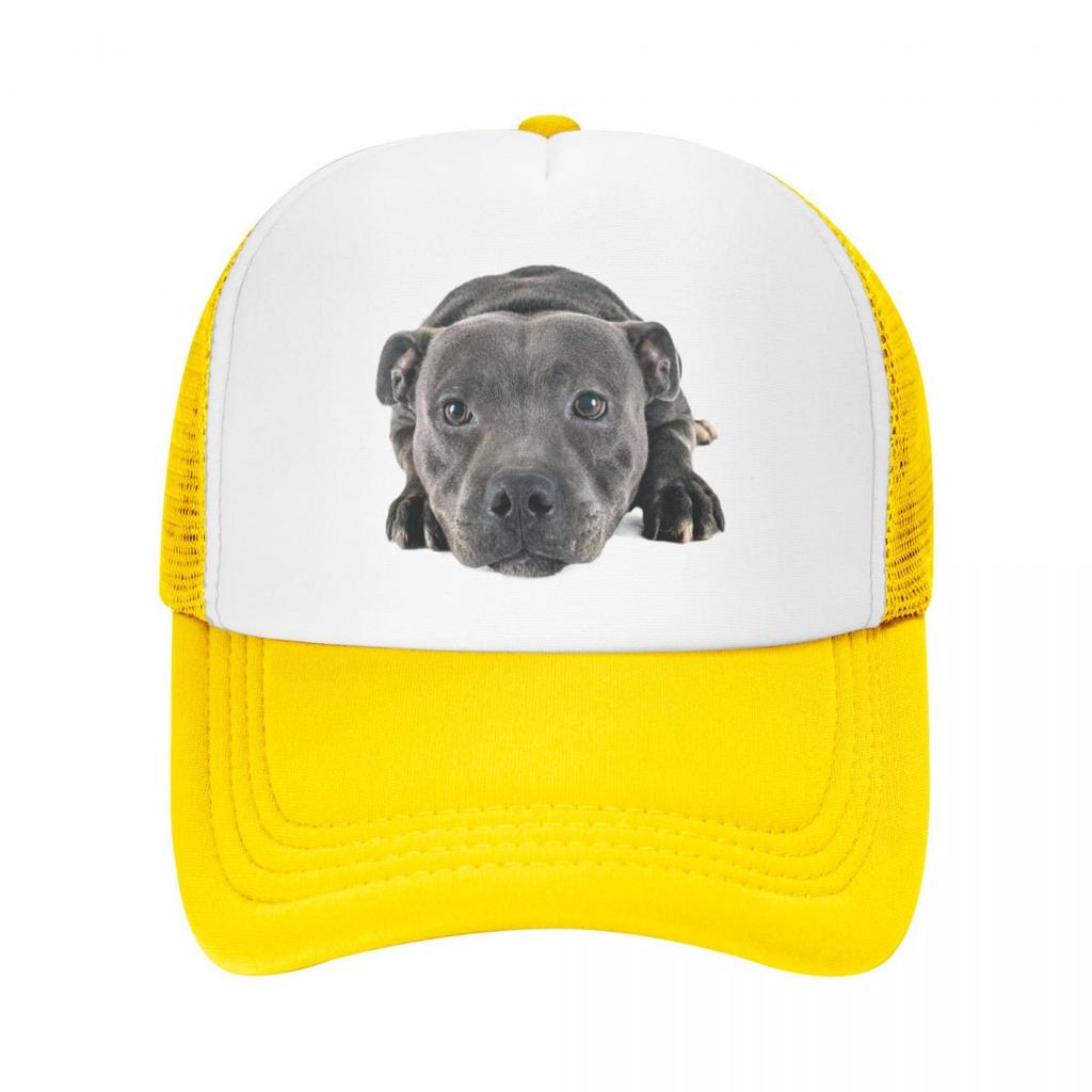 Punk Staffordshire Bull Terrier Baseball Cap WoUnisex Unisex Breathable Trucker Hat Outdoor Snapback Hats Summer Caps