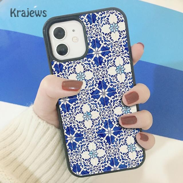 Krajews Древняя Цветочная Плитка Мягкий Чехол для Телефона для iPhone 17 Air 16 15 14 plus 11 12 13 pro max coque Shell Fundas
