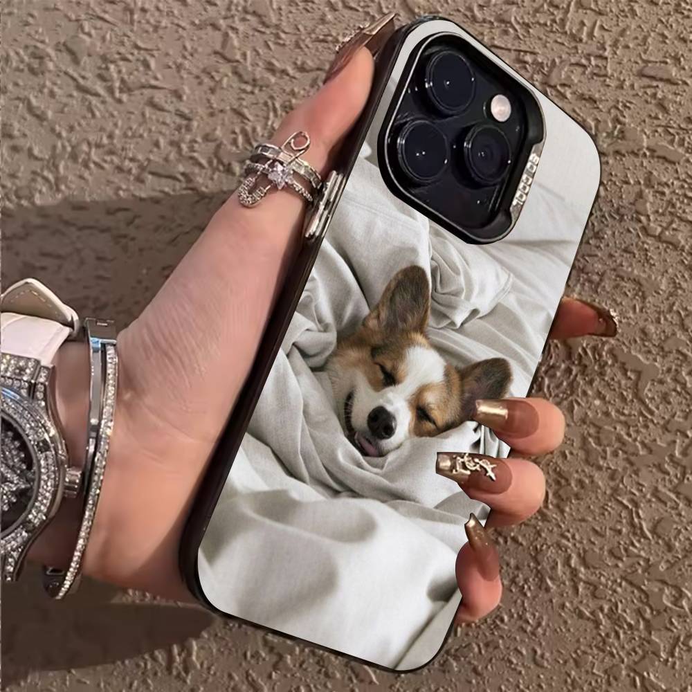 Милый чехол для телефона с корги для iPhone 17,16,15,14,13,12,11,Pro,Max,Plus Мягкий черный чехол