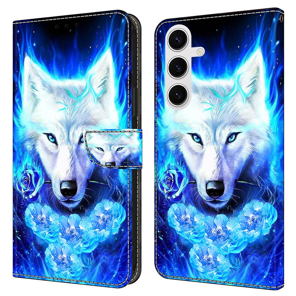 For Samsung Galaxy S25 Leather Case Pattern Printing Wallet Stand Flip Phone Cover