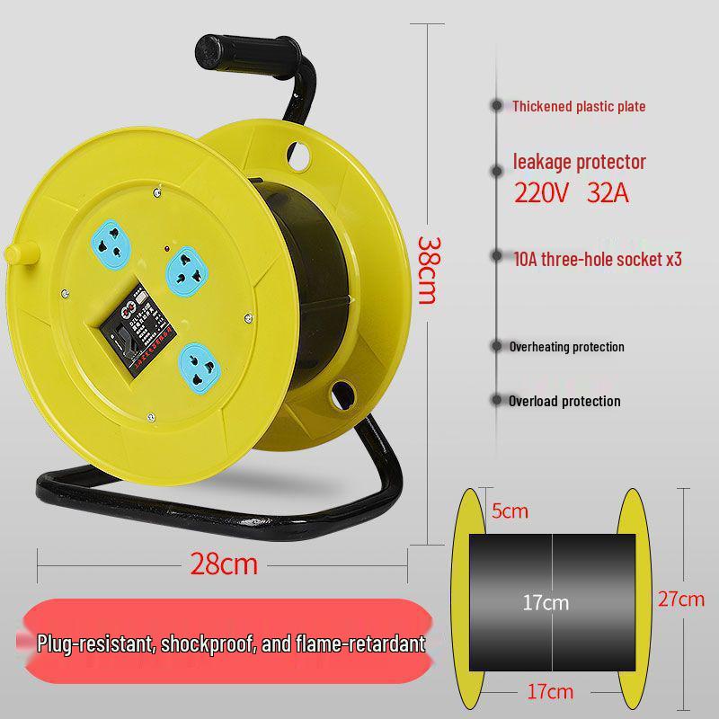 Mobile Cable Reel Spool: Empty Winder for Cables, Take-up and Extension Cord Management