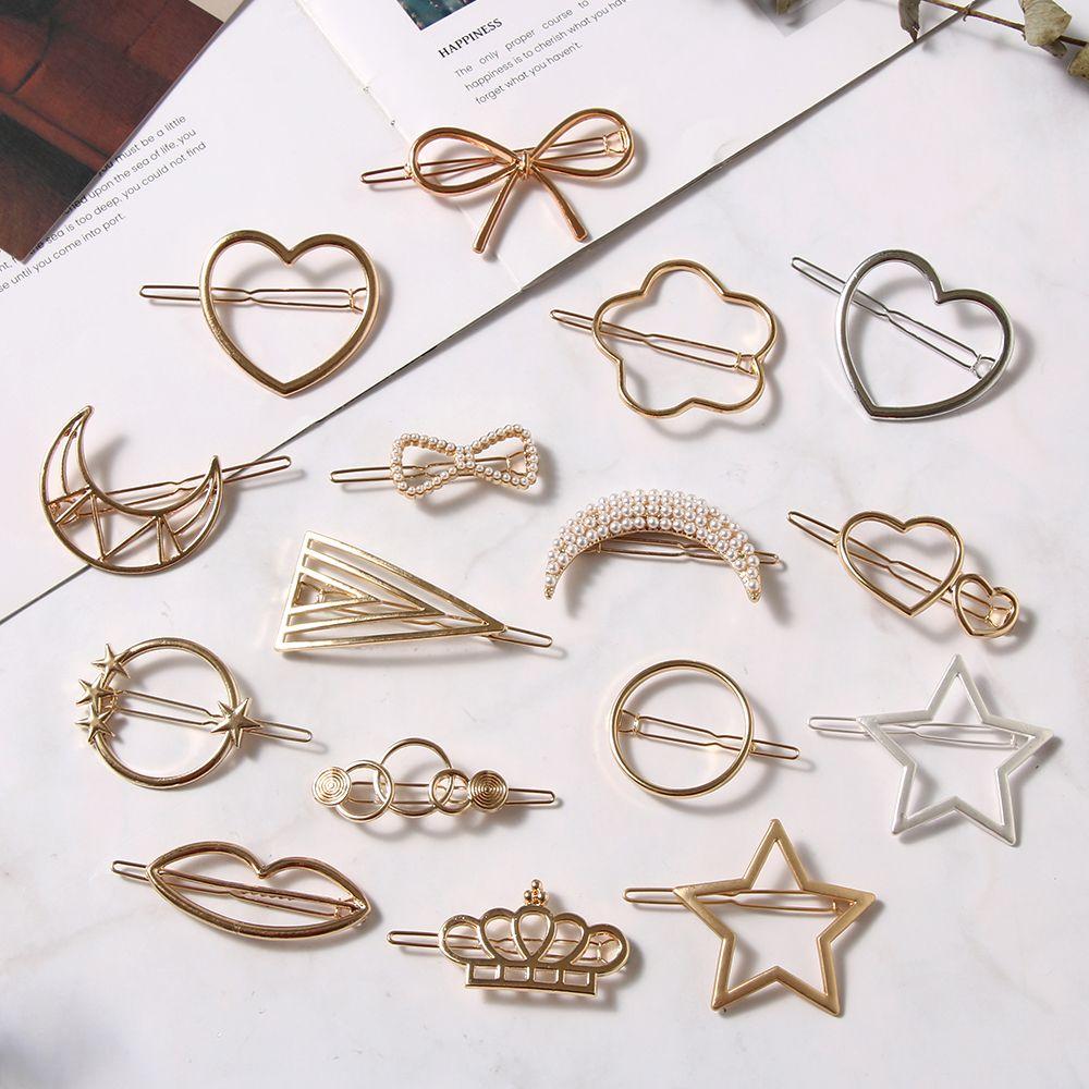 Hair Styling Barrettes Knot Hair Clip Metal Hairclips Star Heart Hair Pins Geometric Hairpins