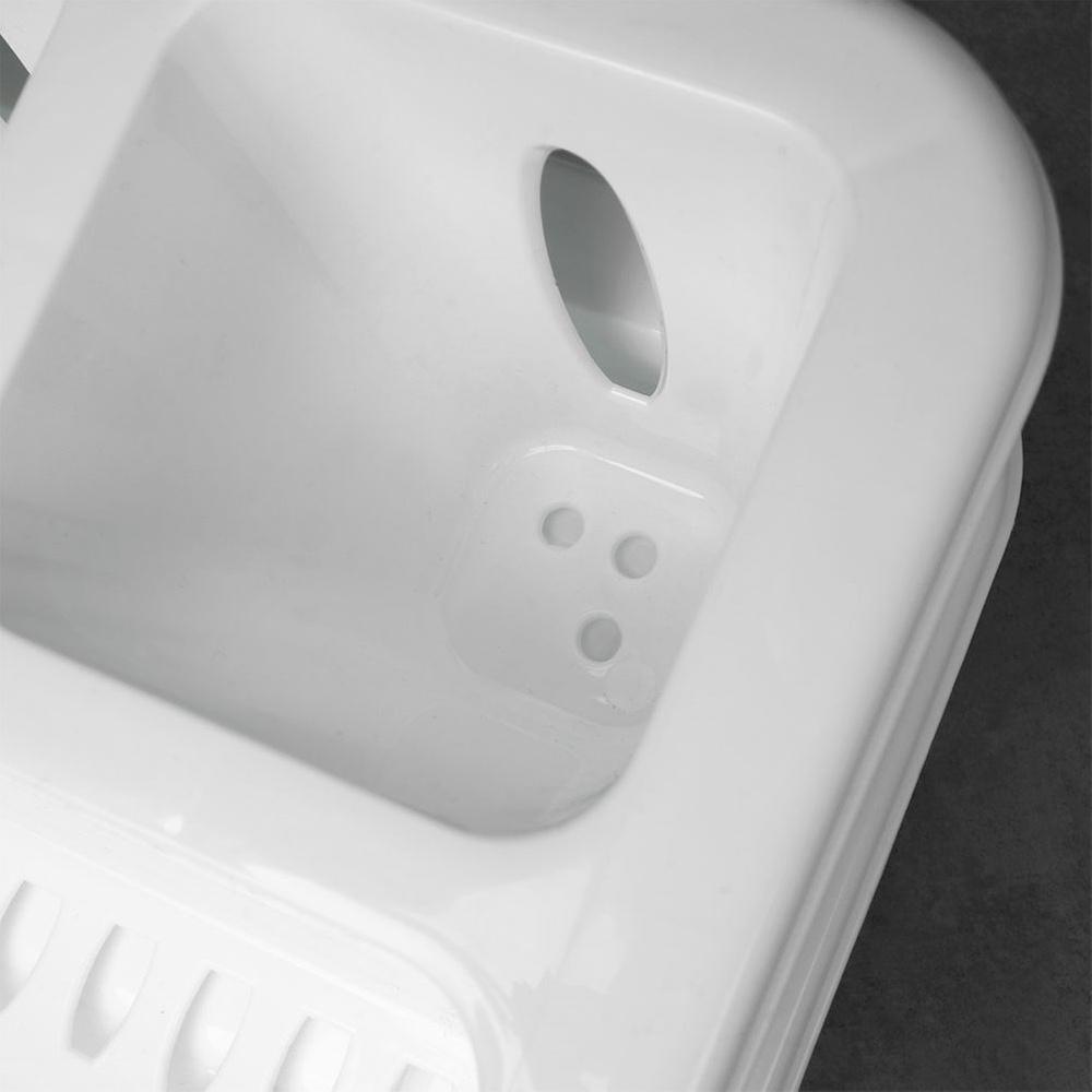 White Dish Drying Rack with Drip Tray 46x37cm