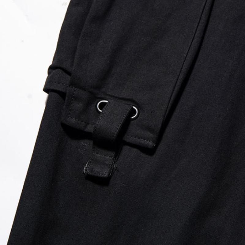 Черные брюки-карго в стиле Харадзюку, мужские повседневные брюки с несколькими карманами, спортивные штаны для бега, уличная одежда, мужские свободные брюки в стиле хип-хоп