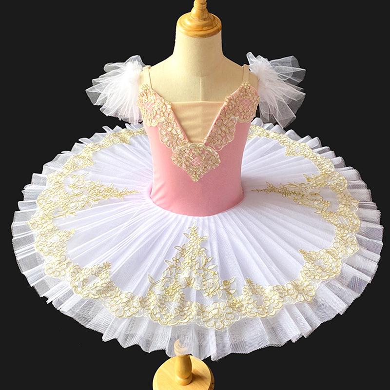Детский балетный костюм Принцессы Лебедя с тюлевой юбкой