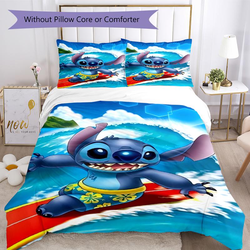 3pcs Stitch Bedding Set Duvet Cover Closure Includes 1 Duvet Cover & 2 Pillowcases, Soft and Comfortable for All Seasons.