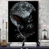 5D Diy Алмазная картина Черный кот, настенная живопись, набор для вышивки крестом, полная алмазная вышивка, мозаика, художественная картина, декор из стразов, подарок
