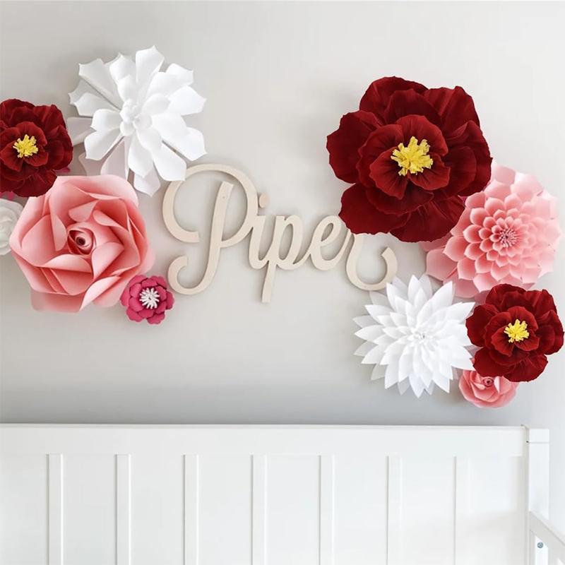 3/6Pcs 20/25/30cm Chinese Wedding Artificial Crepe Paper Flower Wall Door Hanging Ornament Photography Home Room Supplies