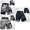 Шорты ММА Муай Тай Кикбоксинг Унисекс Мужские Женские Тренировочные Быстросохнущие Принт Эластичный Пояс Спортзал Фитнес Тренировки