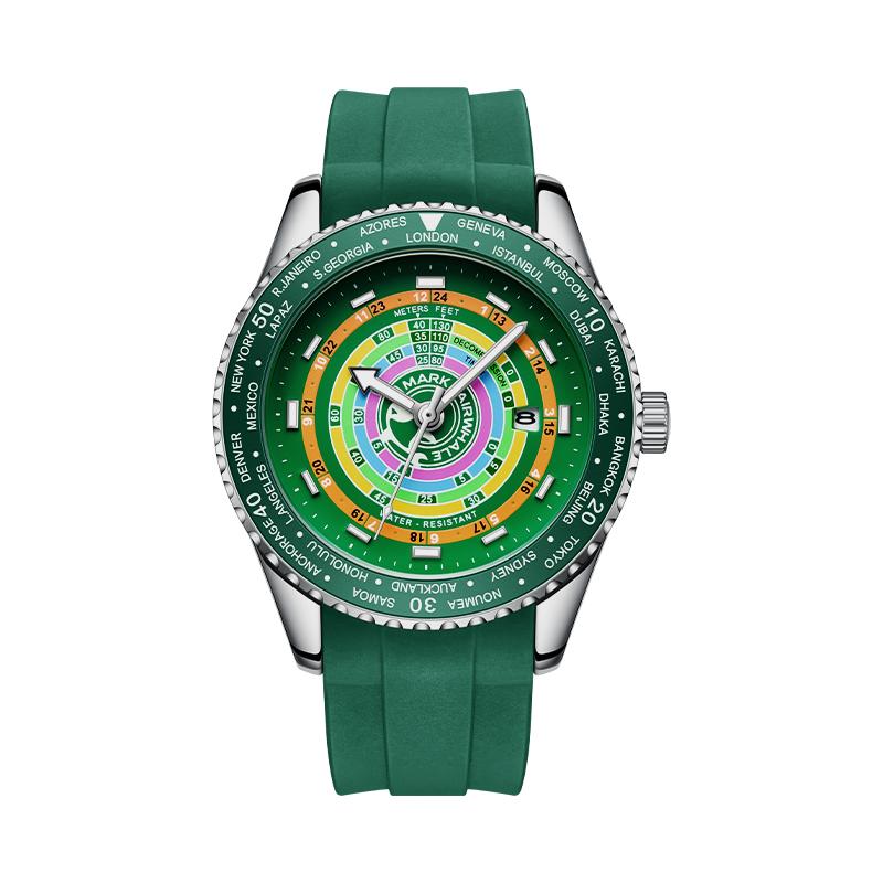 MARK FAIRWHALE Fashion Business Style Waterproof Alloy Case Classic Wrist Accessory Rubber Band Luxury Men's Quartz Watch