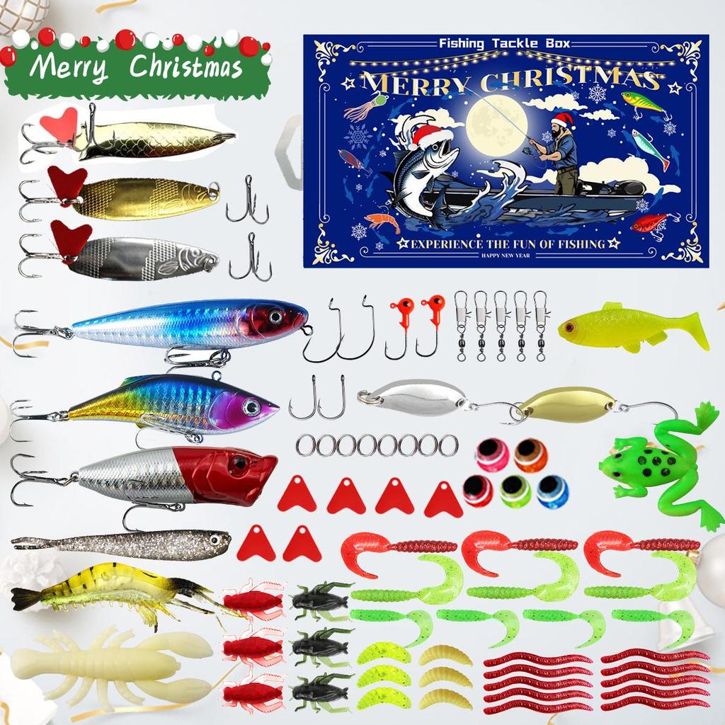 Креативный рождественский набор рыболовных приманок: Приманки для пресноводной форели, окуня и лосося с крючками