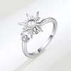 925 Sterling Silver Sunflower Spinner Ring for Women Adjustable Rings Fashion Party Wedding Gift Finger Ring Jz511