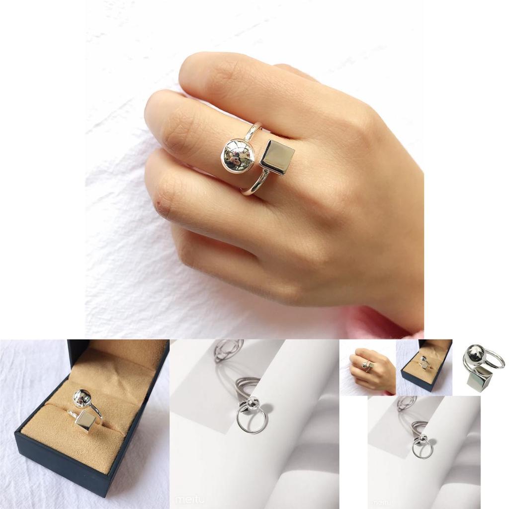 Элегантное кольцо из стерлингового серебра 925 пробы Стильный геометрический дизайн Идеально для женщин