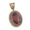 Natural Mahogany Obsidian 925 Sterling Silver Jewelry TwoTone Pendant 1.50" T8n07