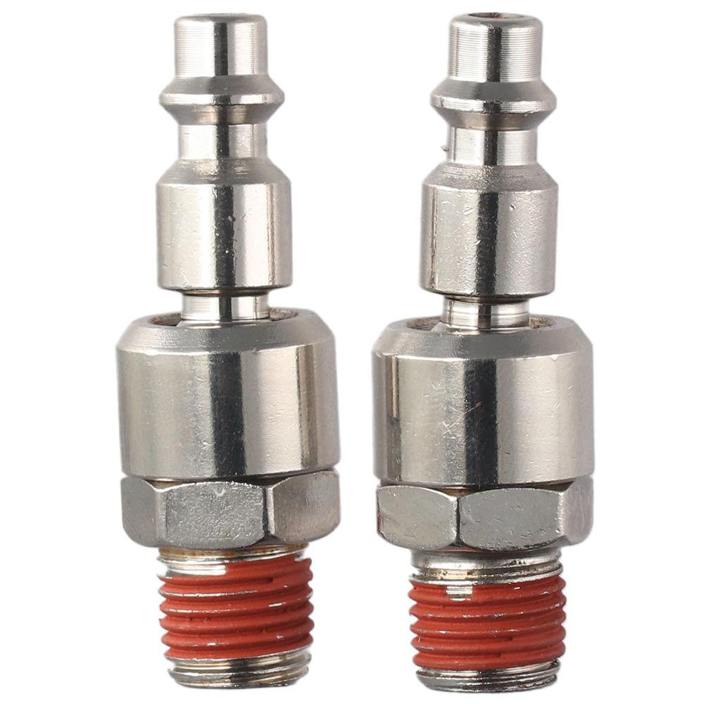 2PCS Male Thread Air Hose Fittings Flexible Swivel Air Plug Swivel Coupler and Plug Pneumatic Tools