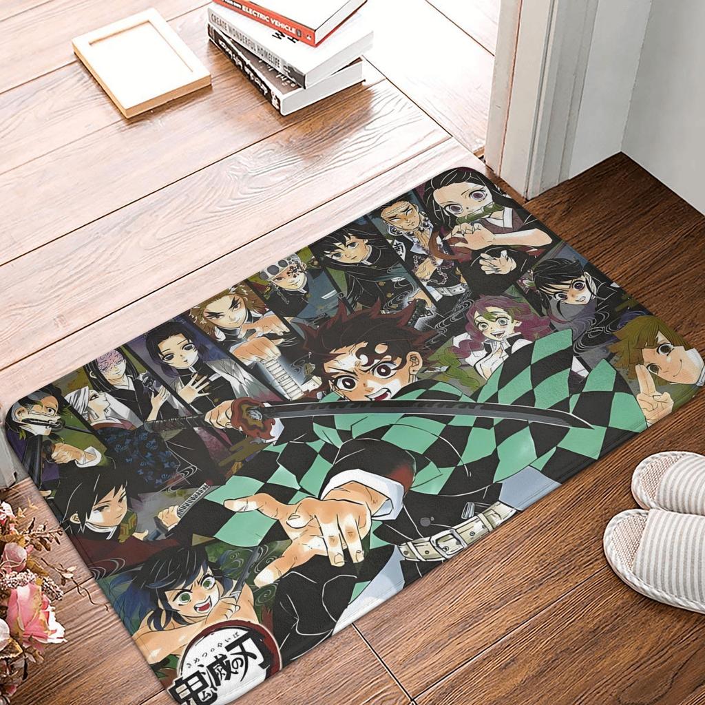Demon Slayer Floor Door Bathroom Kitchen Mats Anti-Slip Indoor Doormat Garage Entrance Rug Carpet Footpad